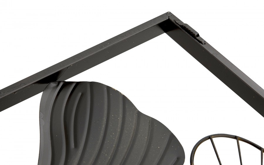 Dekoracja ścienna metalowa Liście srebrno - czarne 129384