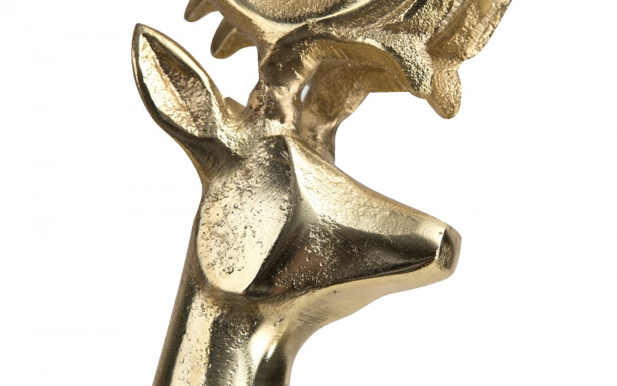 Figurka ozdobna Renifer metalowy złoty 30 cm
