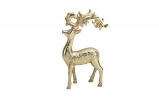 Figurka ozdobna Renifer metalowy złoty 30 cm