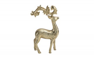 Figurka ozdobna Renifer metalowy złoty 30 cm