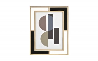 Ramka na zdjęcia 16,5x21,5 cm złota biało-czarna średnia