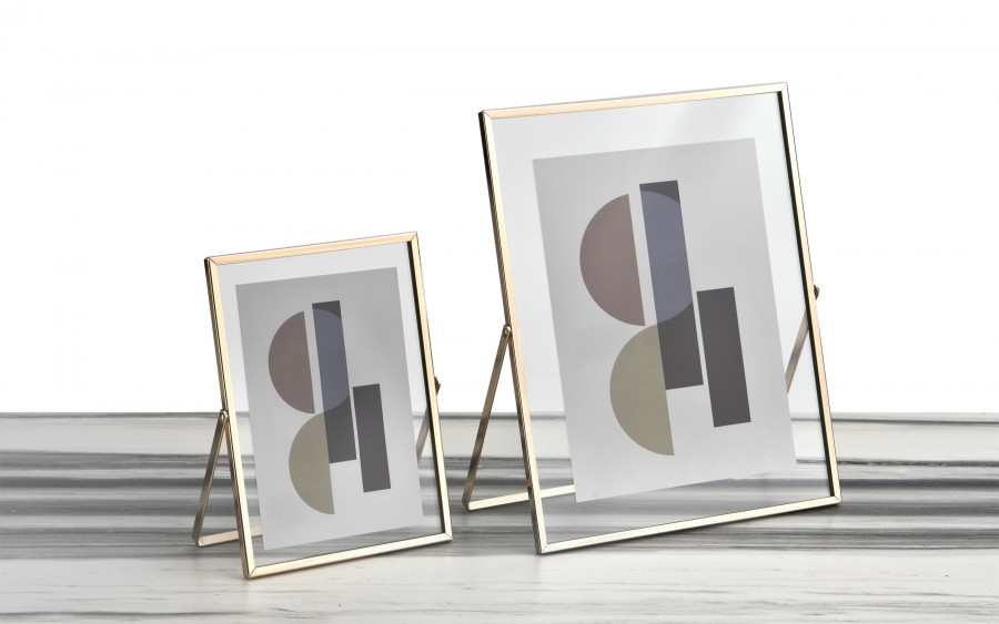 Ramka na zdjęcia 13x18 cm złota średnia