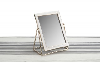 Lusterko 16,5x22 cm złoto - białe 9949