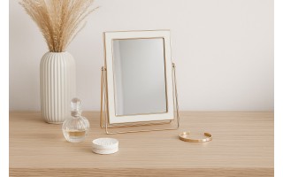 Lusterko 16,5x22 cm złoto - białe 9949