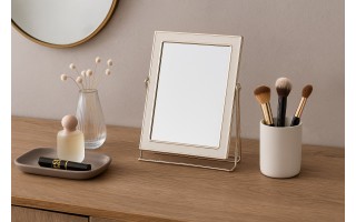 Lusterko 16,5x22 cm złoto - białe 9949