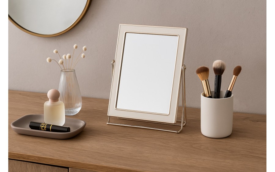 Lusterko 16,5x22 cm złoto - białe 9949