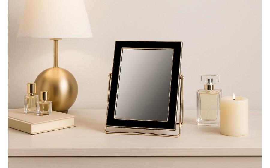 Lusterko 16,5x22 cm złoto - czarne 9950