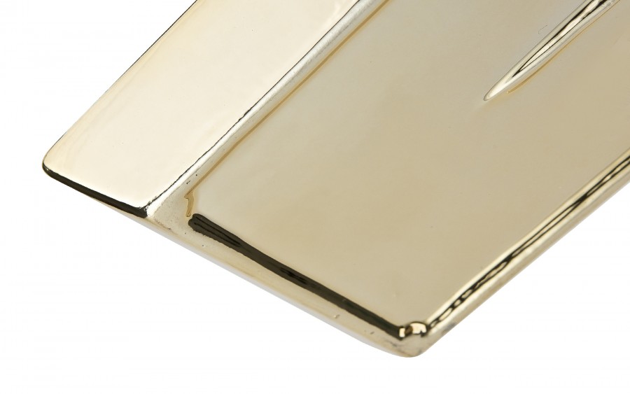 Taca ceramiczna ozdobna 25,5x13x3 cm złota