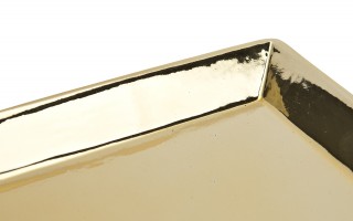 Taca ceramiczna ozdobna 25,5x13x3 cm złota