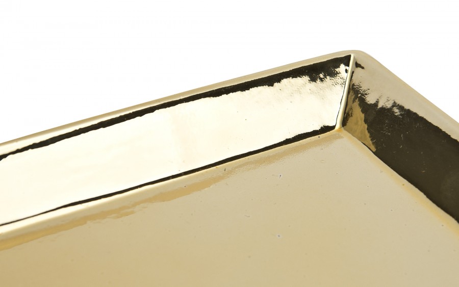 Taca ceramiczna ozdobna 25,5x13x3 cm złota