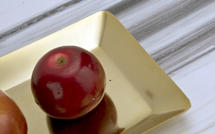 Taca metalowa ozdobna 38x16x2 cm złota