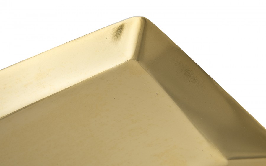 Taca metalowa ozdobna 38x16x2 cm złota
