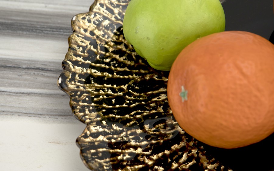 Szklana patera ozdobna 33 cm pod talerz