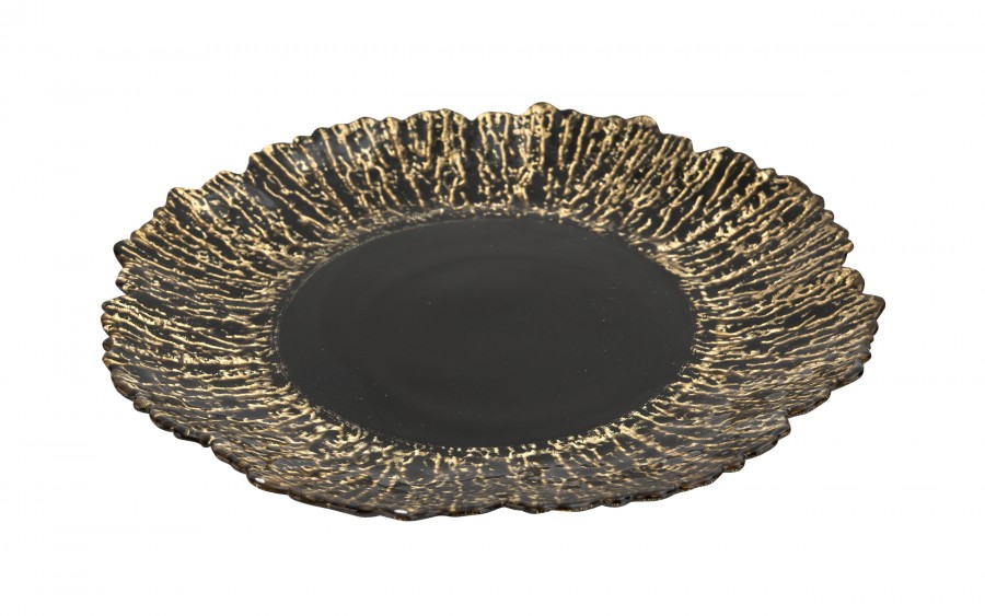 Szklana patera ozdobna 33 cm pod talerz