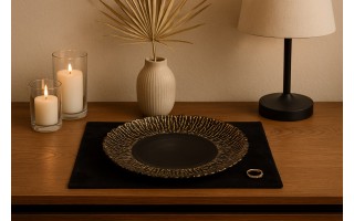 Szklana patera ozdobna 33 cm pod talerz