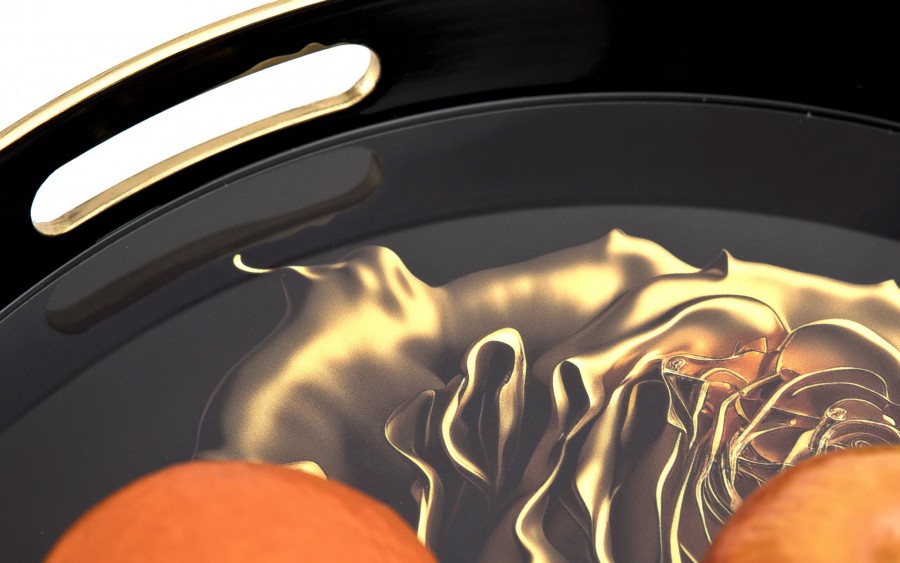 Taca dekoracyjna 35 cm Złota róża 172023