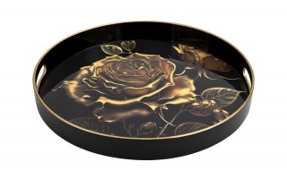 Taca dekoracyjna 37 cm Złota róża 172023