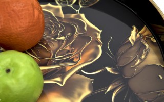 Taca dekoracyjna 37 cm Złota róża 172023