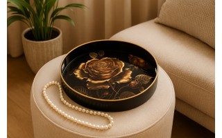Taca dekoracyjna 37 cm Złota róża 172023