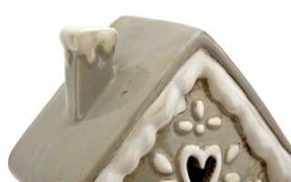 Domek ceramiczny na t-light beżowy 17,5 cm