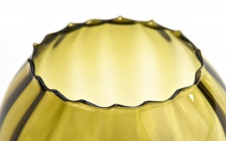 Wazon szklany 15,5 cm optyk oliwka