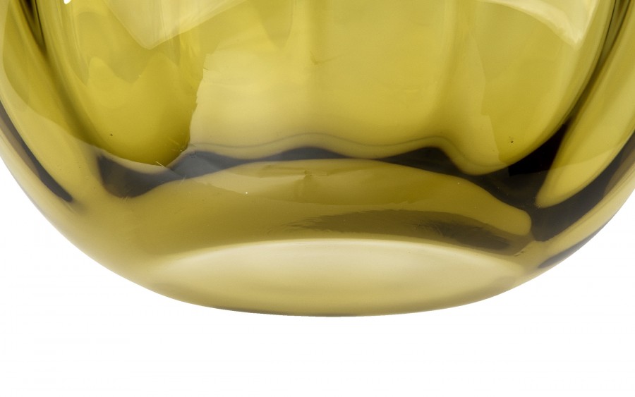 Wazon szklany 15,5 cm optyk oliwka