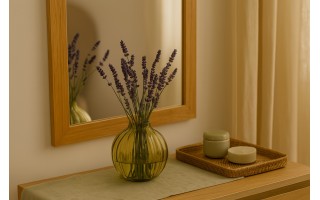 Wazon szklany 15,5 cm optyk oliwka