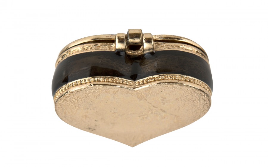 Puzderko/mini szkatułka serduszko czarne