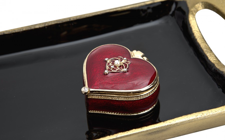 Puzderko/mini szkatułka serduszko czerwone