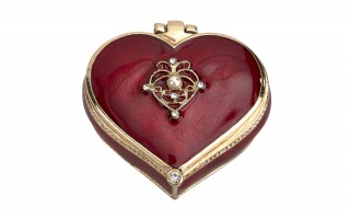 Puzderko/mini szkatułka serduszko czerwone