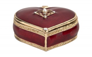 Puzderko/mini szkatułka serduszko czerwone