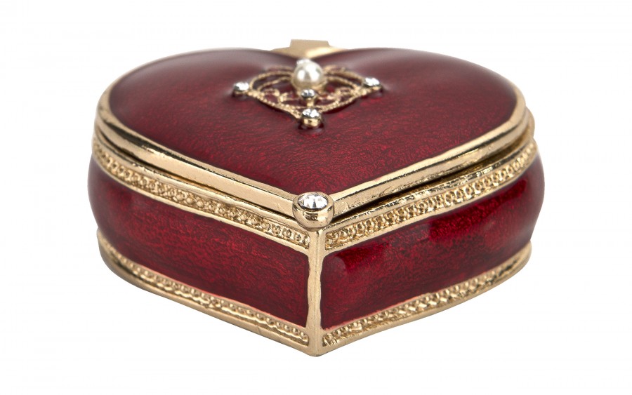 Puzderko/mini szkatułka serduszko czerwone