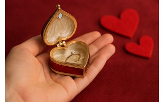 Puzderko/mini szkatułka serduszko czerwone