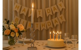 Świecznik metalowy 33 cm