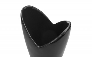 Wazon ceramiczny 26 cm wycięty czarny