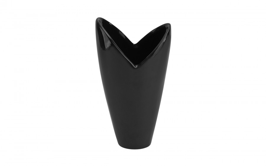 Wazon ceramiczny 26 cm wycięty czarny