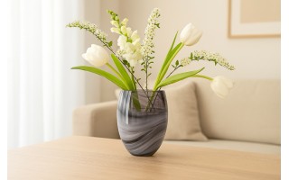 Wazon szklany 12,5 cm eleganckie smugi Asa Glass