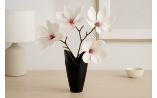 Wazon ceramiczny 26 cm wycięty czarny