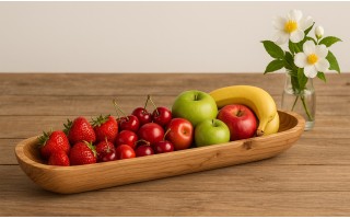 Podłużny półmisek z drewna tekowego 70x12x7 cm Mondex