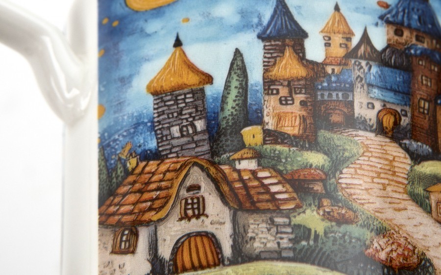 Kubek porcelanowy 450 ml z zaparzaczem Modern Sleepy Kingdom