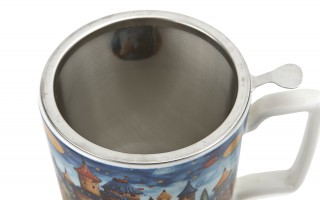 Kubek porcelanowy 450 ml z zaparzaczem Modern Sleepy Kingdom