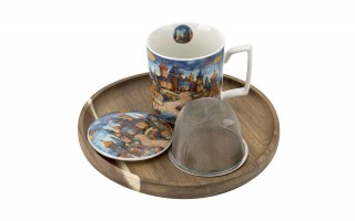 Kubek porcelanowy 450 ml z zaparzaczem Modern Sleepy Kingdom