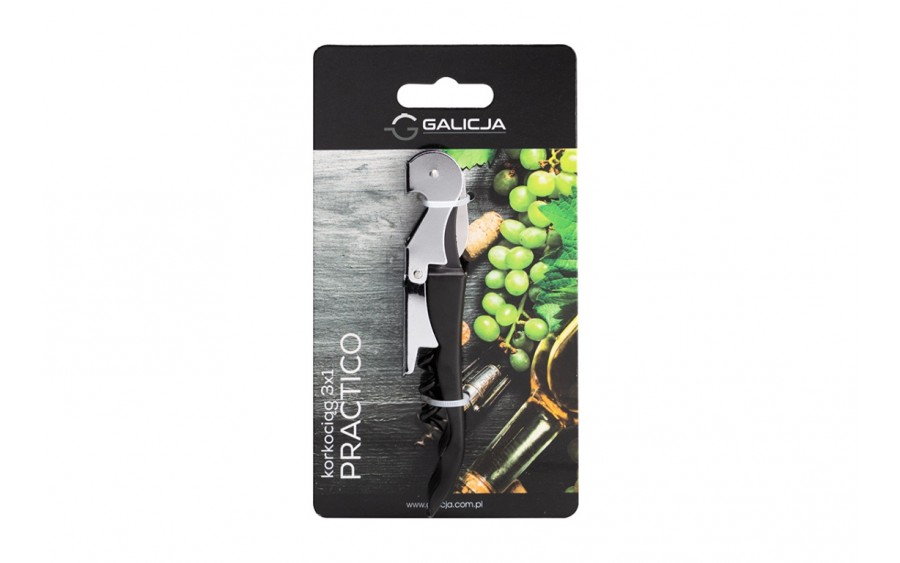 Korkociąg 3w1 otwieracz do butelek nożyk PRACTICO
