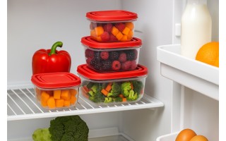 Komplet 5 pojemników kwadratowych KLIC BOX mix kolorów