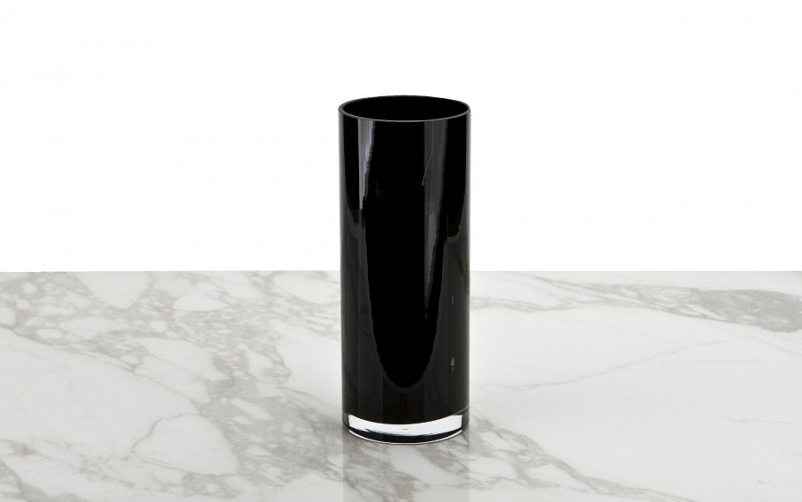 Wazon szklany 25 cm Cylinder czarny