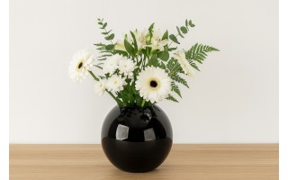 Wazon szklany 18 cm Kula czarny