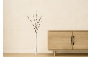 Wazon szklany 60 cm Rura biały