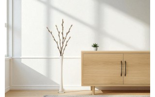 Wazon szklany 60 cm Rura biały