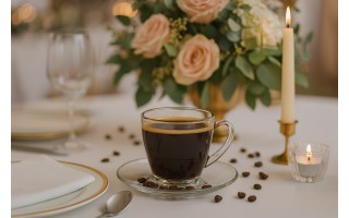 Filiżanka szklana 320 ml + spodek Luna