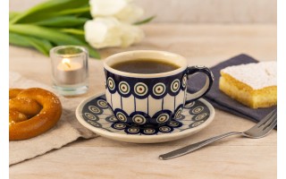 Filiżanka 220 ml ze spodkiem Bolesławiec Kropki 8